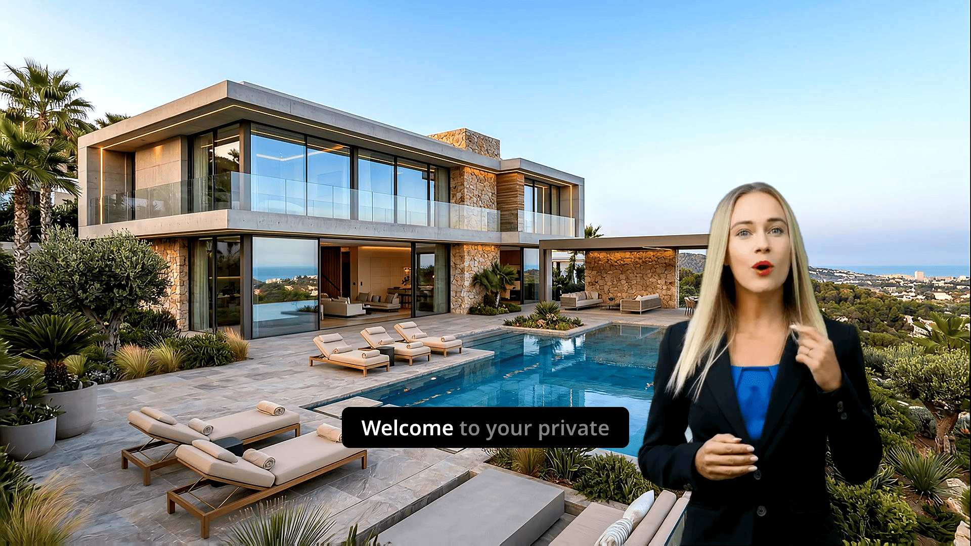 Real estate video example | AI avatar presenting a camera tour | VideoEstate.ai