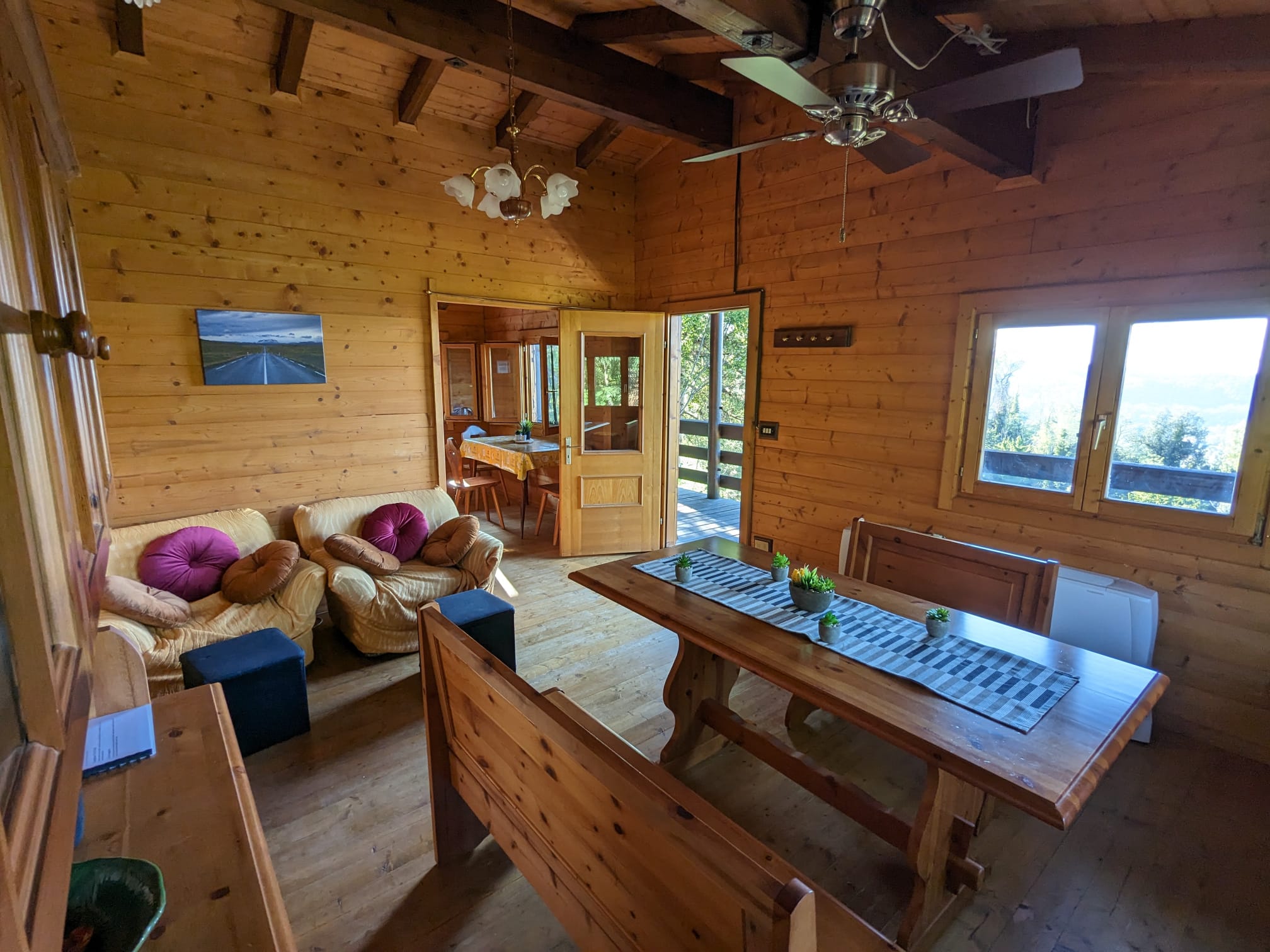 Chalet in wooded setting with camera animation